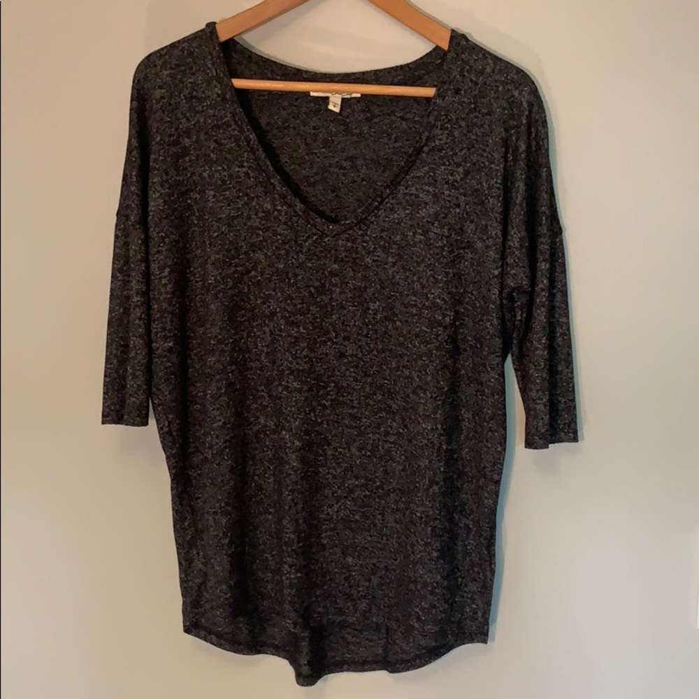Express dark gray soft dolmain sleeve top. EUC